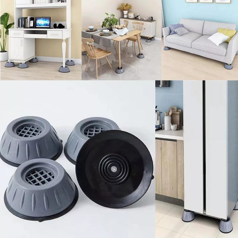 4Pcs Anti Vibration Pad, Shock Absorbing Feet Pad Raised Bed Blocks Table  Sofa Lifts Risers Furniture Accessories for Auto Washing Machine