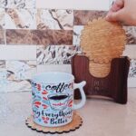 Pack of 6 Wooden Cup Coaster Stand