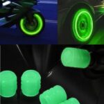 2Pcs Tire Valve Cap Wheel Fluorescent For Bike & Car