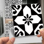 Tile Sticker Black & White 12 Pcs