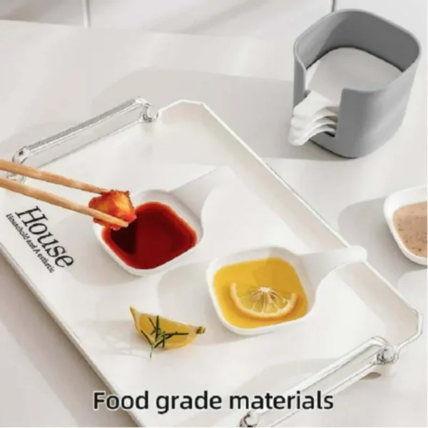 6 Pieces Small Dipping Sauce Tray Holder Set
