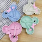 Mickey Mouse Plate With Spoon & Fork Set 3 in 1 - Image 3